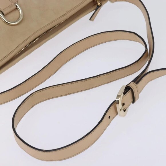 GUCCI GG Canvas Guccissima Abbey Bag Leather Beige Gold 131326 Auth 147484 - Picture 8 of 16